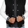 Mens Black and White casual Varsity Jacket
