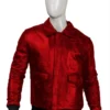 Mens Bomber Leather Red stylish Jacket