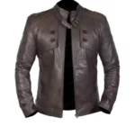 Mens Brown Bomber Biker Jacket