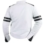 Black Striped White Leather Jacket
