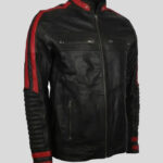 Mens Cafe black Racer Leather Jacket