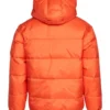 Orange Hooded Puffer Jacket