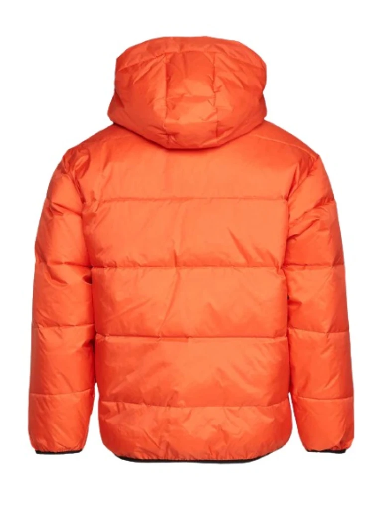 Orange Hooded Puffer Jacket
