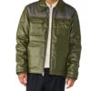 Mens dark green Faux Leather Jacket