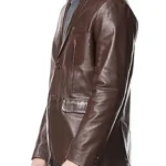 Mens Genuine Leather Brown Blazer