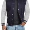 Mens Grey and Blue comfortable Varsity Jacket