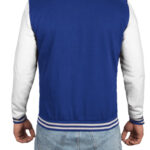 Mens Grey and Royal Blue casual Varsity Jacket