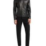 Mens Legacy II Biker Black Leather Jacket