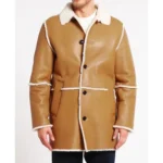 Mens Tan Brown Leather Coat