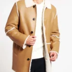 Mens Tan Brown Shearling Coat