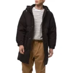 Mens Thigh Length Patched Pocket Puffer Jacket