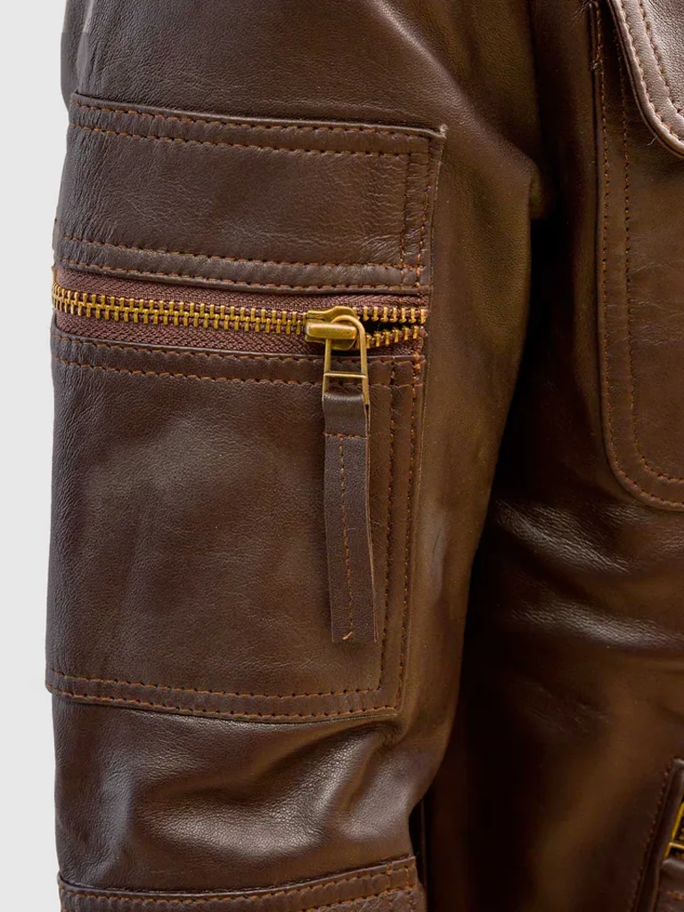 Mens Vintage Brown Sheep Leather Jacket