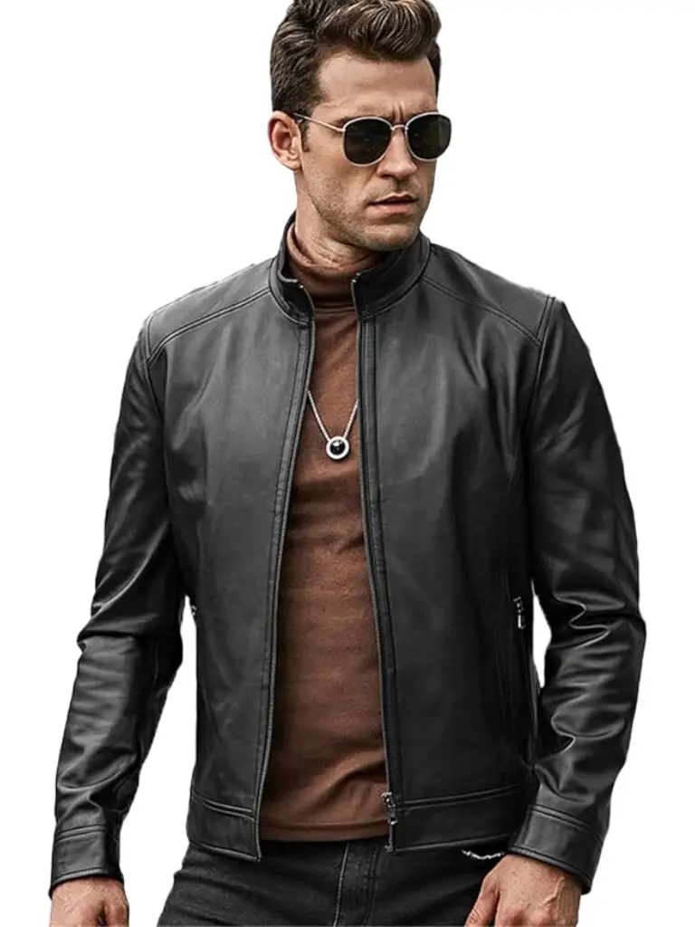 Mens cafe racer biker jakcet