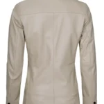 Beige Real Lambskin Leather Blazer
