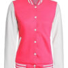 Womens Pink and White varsity Jacket