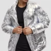 Puffer sliver High collar jacket