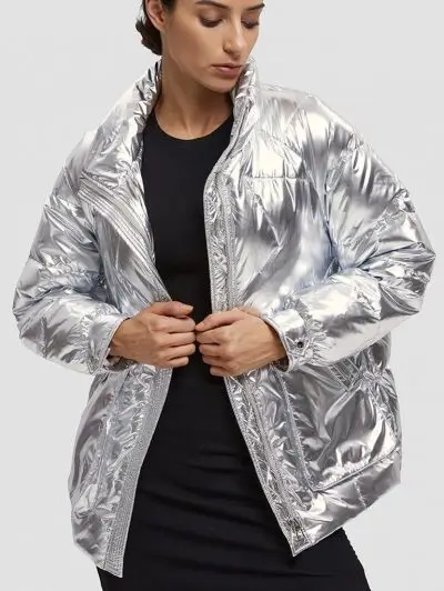 Puffer sliver High collar jacket