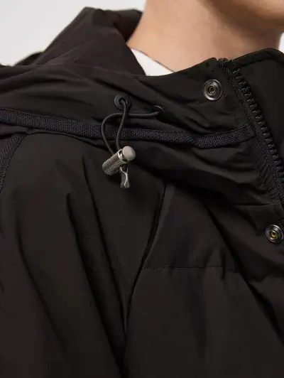 Thigh length Jacket Patched Pocket