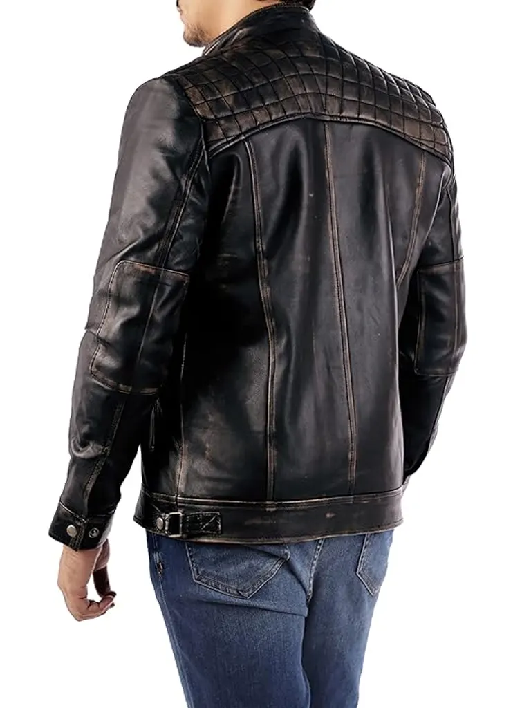 Cafe racer Lambskin Leather Jacket