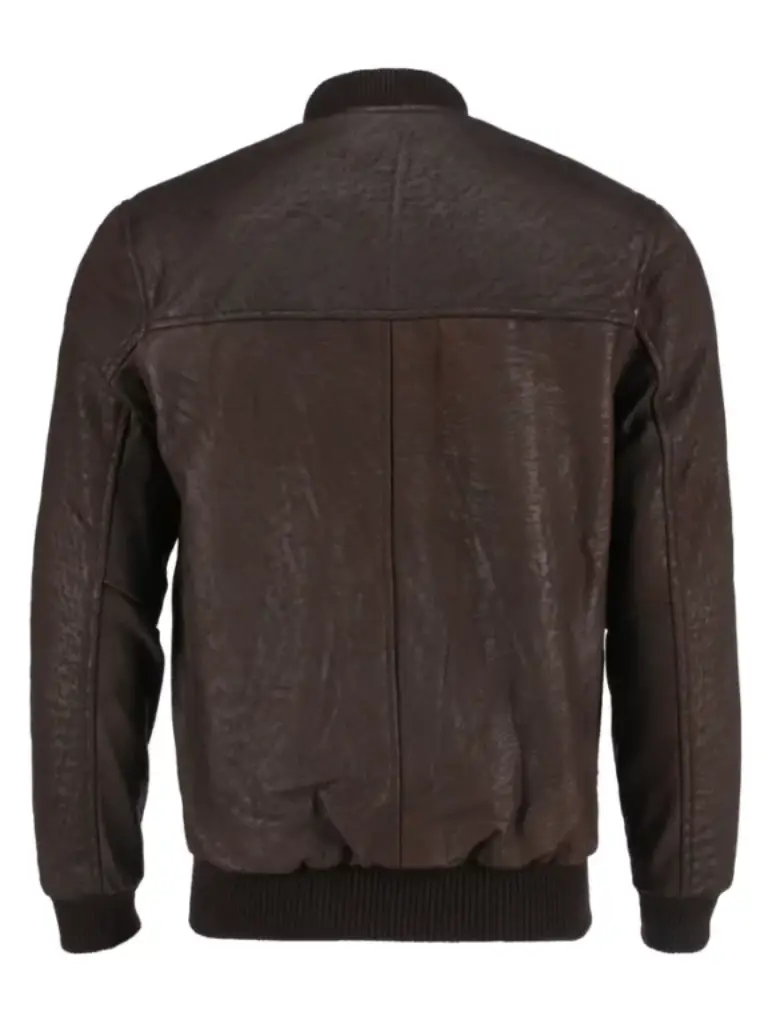 Mens Snuff Style Leather Bomber Jacket