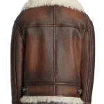 Men Aviator Shearling Brown Jacket