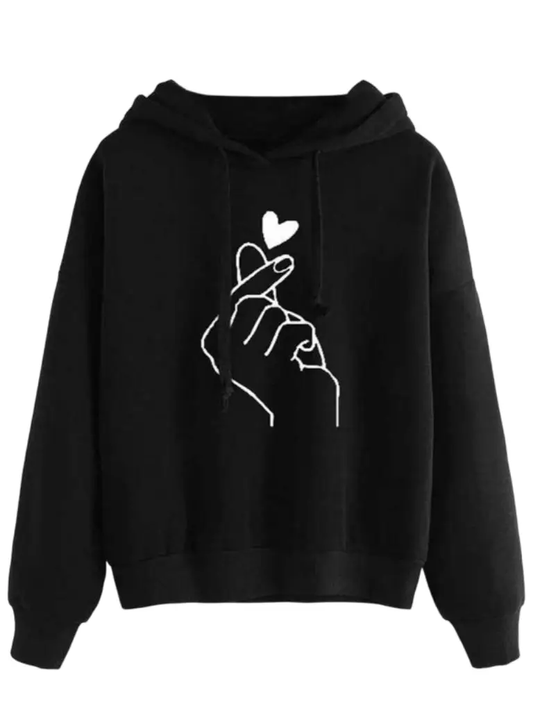 SweetShirt Womens Oversized Pullover black Hoodie