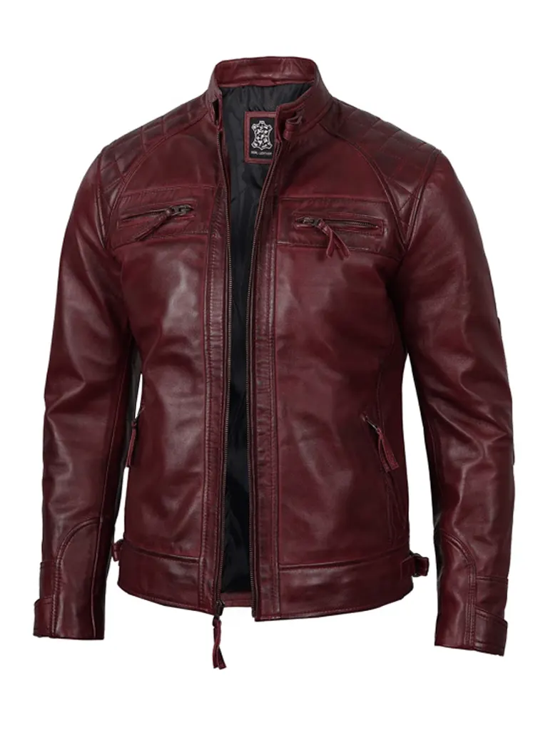 Men's Quilted Maroon Riding Jacket