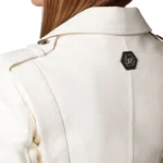 womens Biker white Leather Jacket