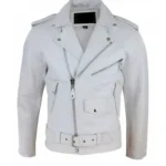 White Biker Protective Jacket