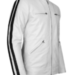 Mens Sportsman Stripe White Jacket 