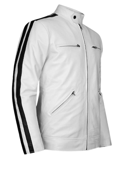 Mens Sportsman Stripe White Jacket 