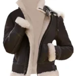 Women Aviator Brown Hooded Jacket