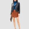 Women Black Leather biker Jacket