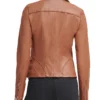 Women Brown Faux Scuba Jacket