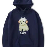 Women Clairo Dog Navy Blue Hoodie