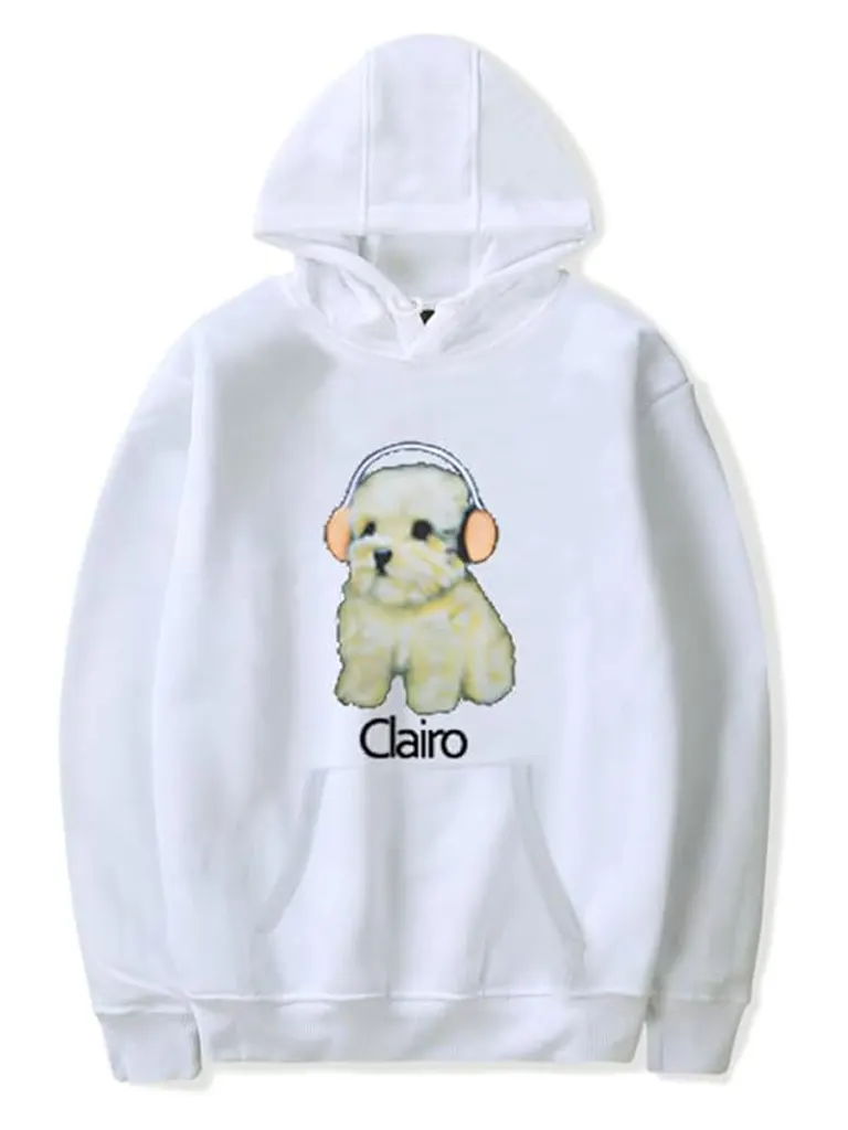 Women Clairo Dog white Hoodie