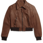 Women Leather Bomber Jacket