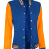 Women Yellow and Royal Blue Varsity Jacket