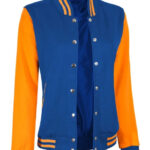 Women Yellow and Royal Blue Varsity Jacket