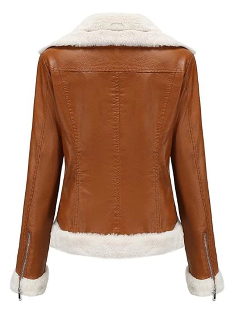 Women Faux Leather Fur Jacket