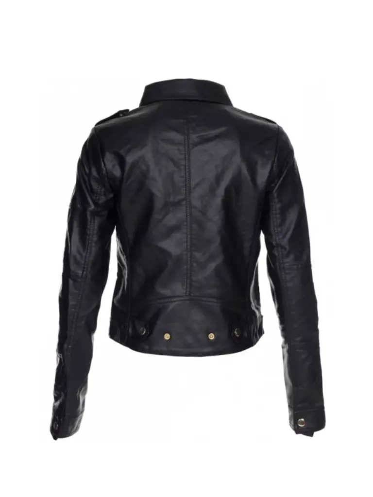 Womens Black Cafe Racer Jacket