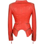 Women Motorcycle red Jacket