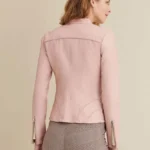 Womens Baby Pink Sheepskin Leather Jacket