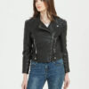 Womens Biker Black Leather jacket