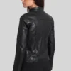 Womens Black Leather racer Jacket