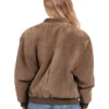 Womens 80s Suede Bomber Leather Jacket