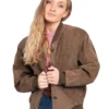 Womens Brown 80s Suede Leather Jacket