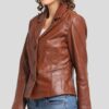 Womens casual Brown leather blazer