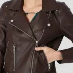 Womens Leather Biker Jacket Closer