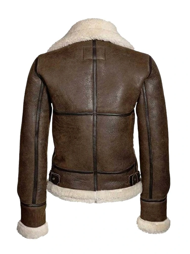 Womens Brown Aviator Jacket